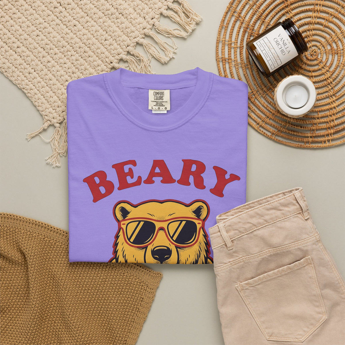 Bear Shades T-Shirt Christmas Wildlife Gift Women Comic T-Shirt Teddy T-Shirt Xmas Fan Cartoon T-Shirt Animal Graphic Retro Neck Wrap T-Shirt