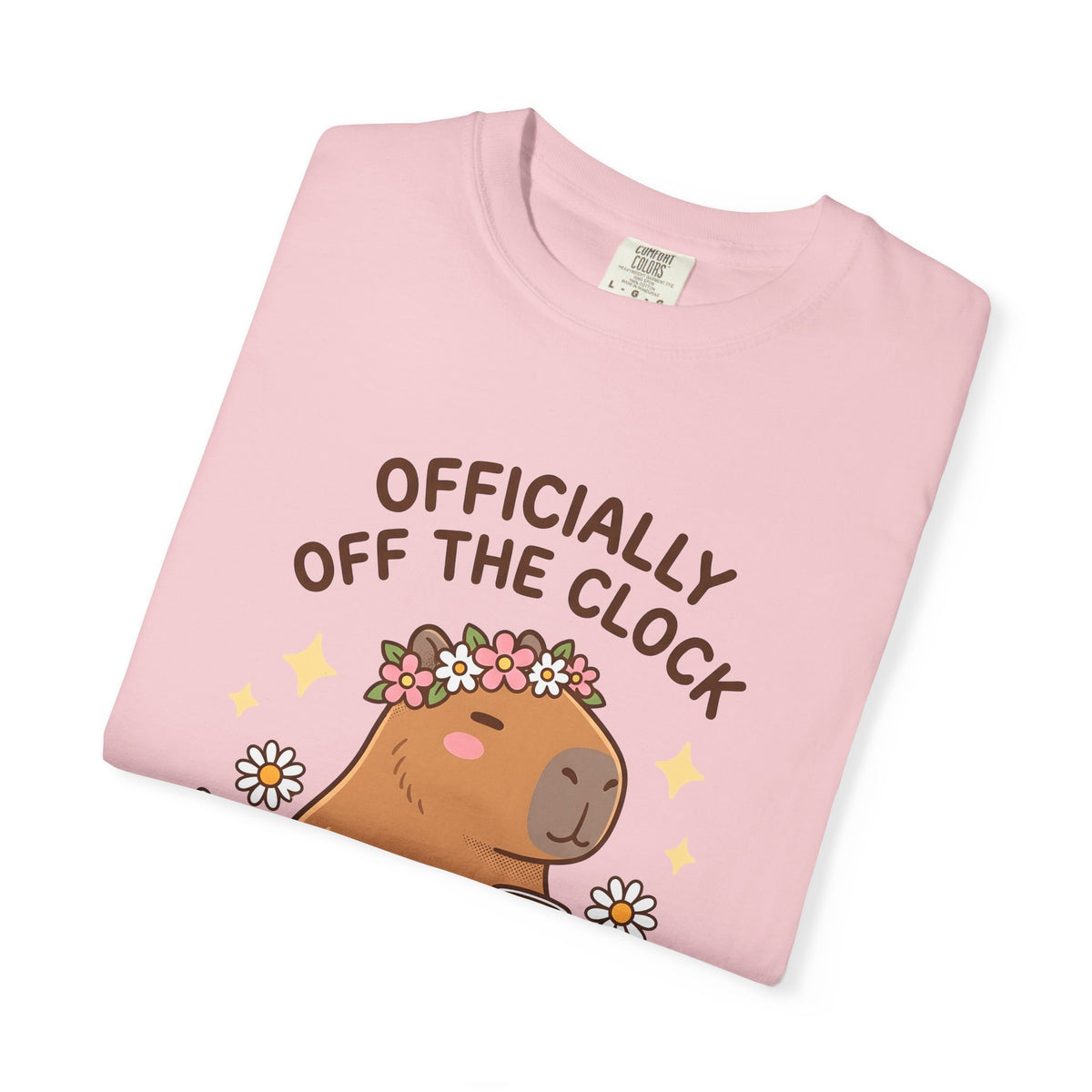 Capybara Coffee T-Shirt Nurses Animal Gift Women Cute T-Shirt Coffee T-Shirt Nurse Enthusiast Adorable T-Shirt Wildlife Graphic Cartoon Daisies