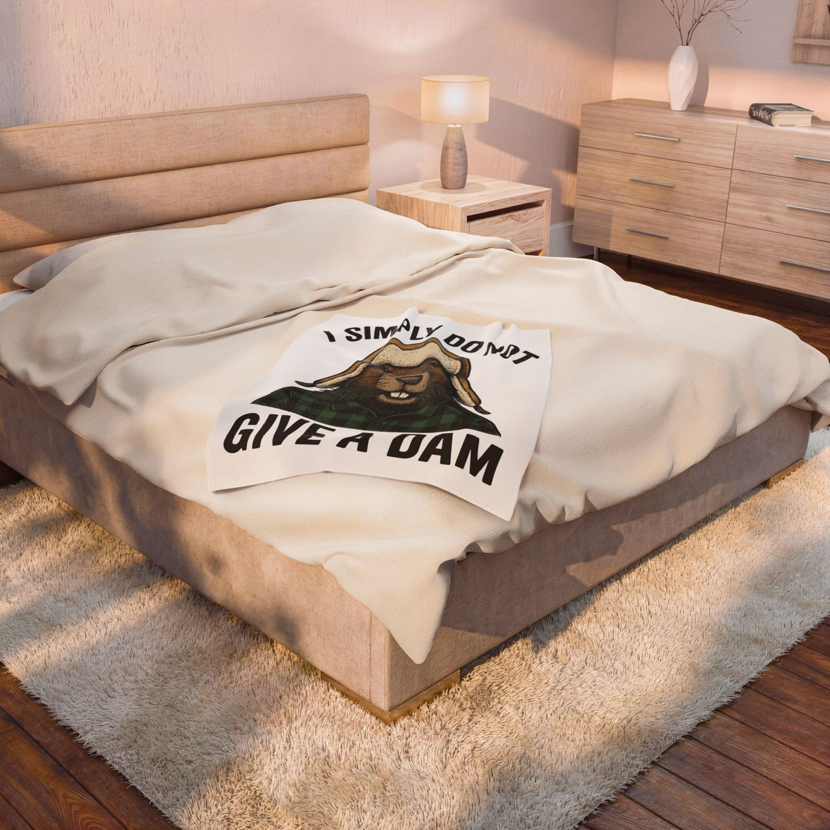Beaver Woodsman Blanket Funny Wildlife Gift Women Comic Blanket Beaver Blanket Humor Fan Cartoon Blanket Animal Graphic Retro Checkered Blanket