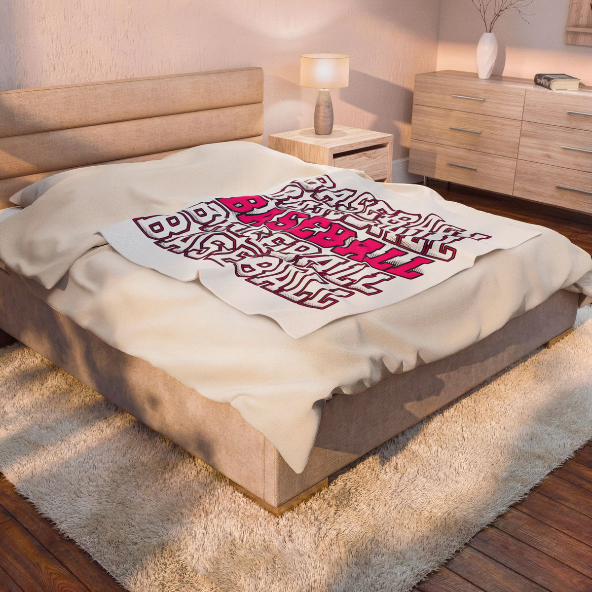 Baseball Lettering Blanket Moms Athletics Gift Women Strong Blanket Lettering Blanket Mom Fan Bold Blanket Sports Graphic Vintage Pink Highlight