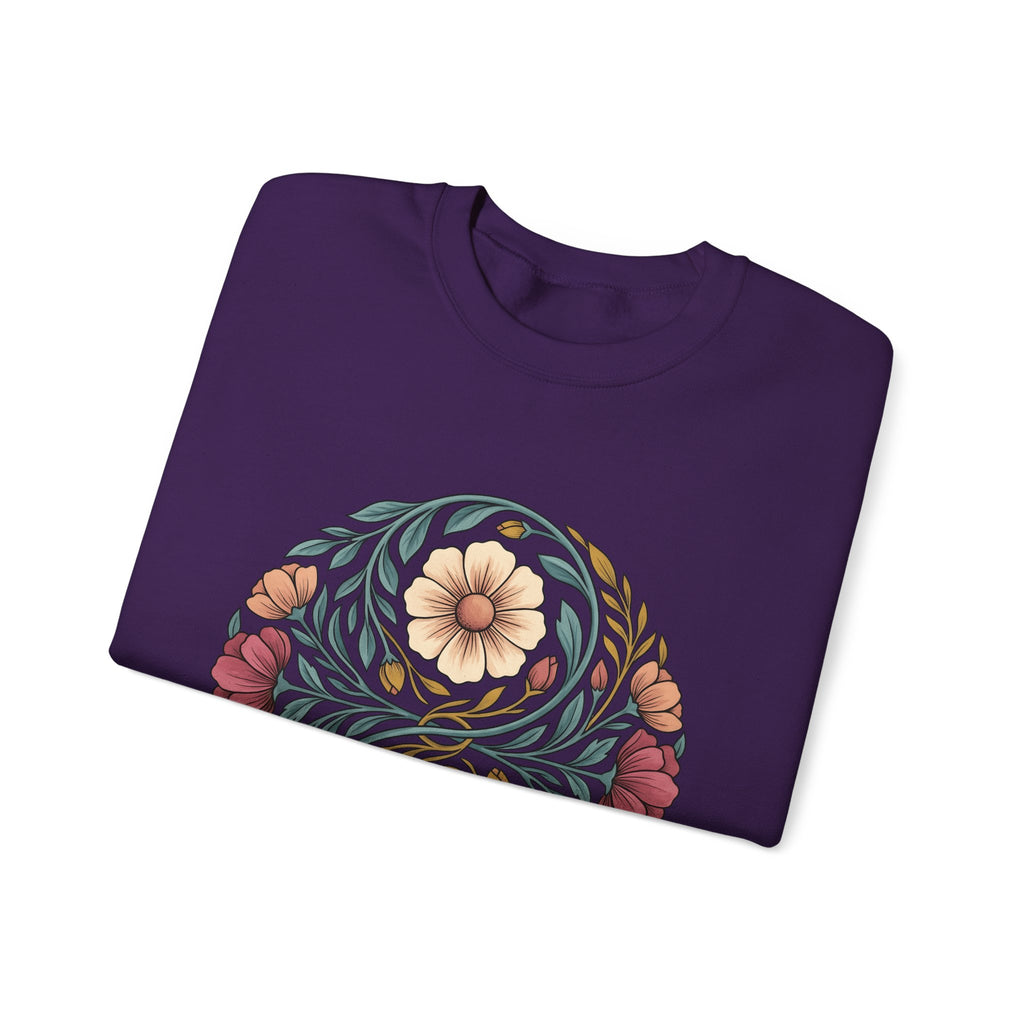 Floral Mandala Sweatshirt St. Valentine's Day Botanical Gift Women Boho Sweatshirt Mandala Sweatshirt Valentine Fan Hippie Sweatshirt Floral Graphic Vintage