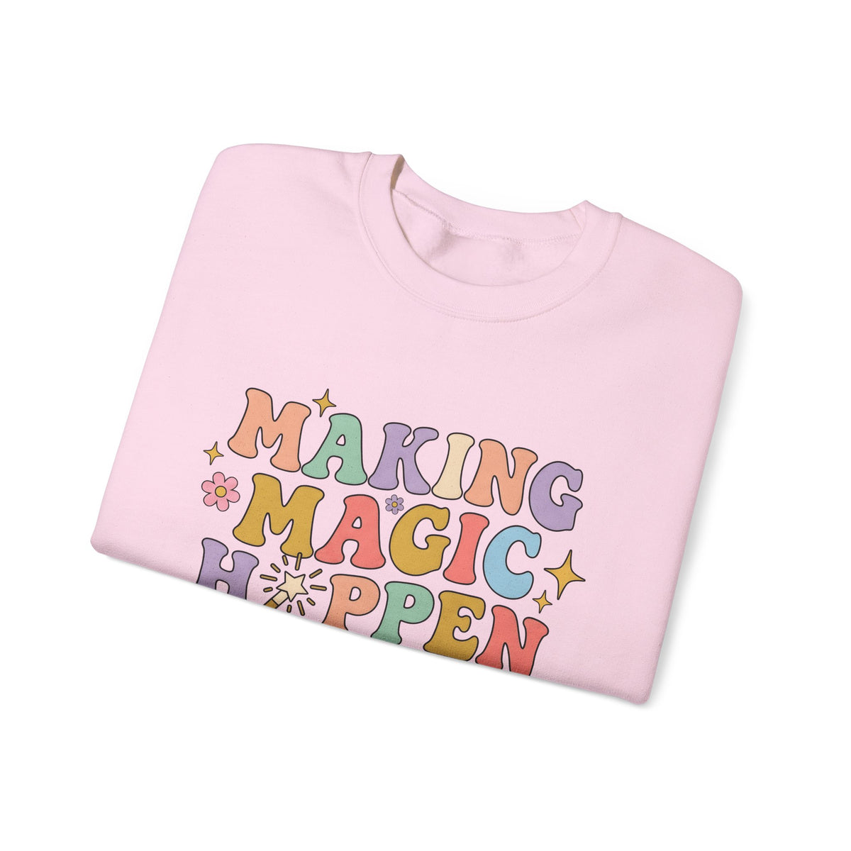 Enchanted Rod Design Sweatshirt Teachers Thanks Gift Women Line Art Sweatshirt Magic Wand Sweatshirt Educator Enthusiast Illustration Graphic Appreciation