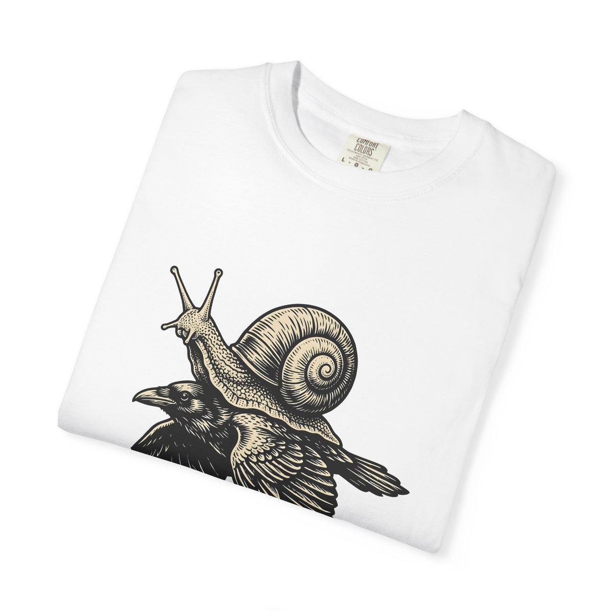 Slug Raven T-Shirt Funny Wildlife Gift Women Classic T-Shirt Raven T-Shirt Humor Fan Vintage T-Shirt Animal Graphic Doodle Wings T-Shirt