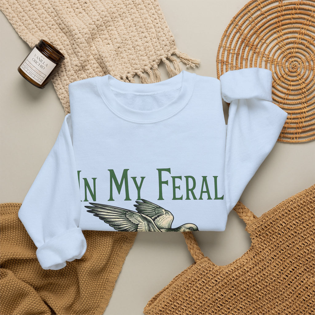 Flying Pigeon Sweatshirt Pickleball Animal Gift Women Vintage Sweatshirt Dove Sweatshirt Paddle Fan Retro Sweatshirt Creature Graphic Hand Drawn Wings Sweatshirt