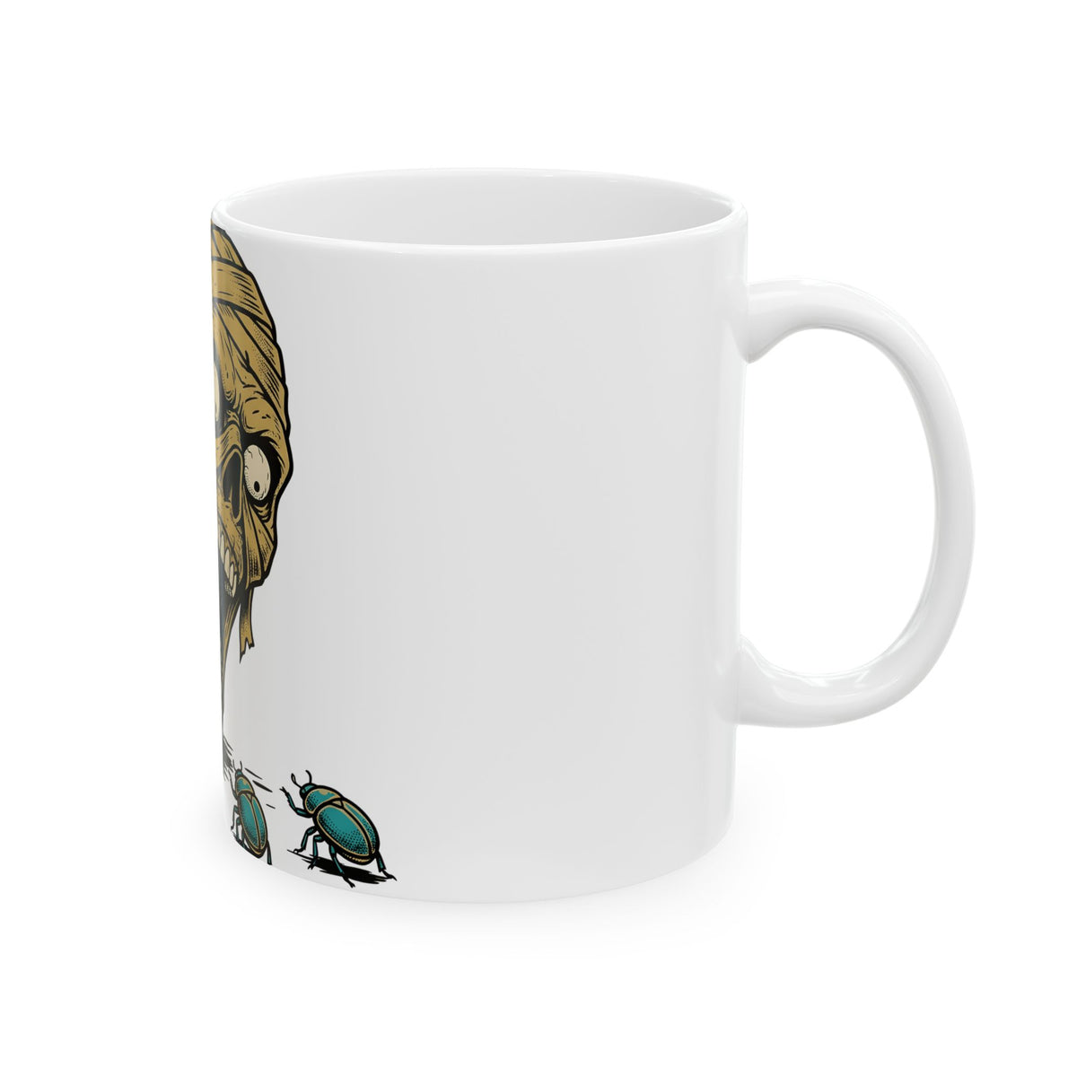 Mummy Skull Mug Halloween Ghost Gift Women Creepy Mug Skull Mug Horror Fan Spooky Mug Specter Graphic Classic Scarab Mug