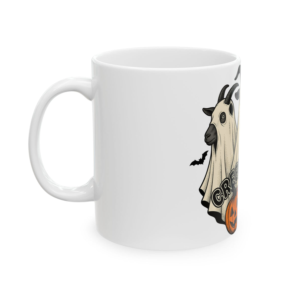 Phantom Goat Halloween Creature Gift Classic Specter Horror Fan Cryptid Monster Outline Carved Mug