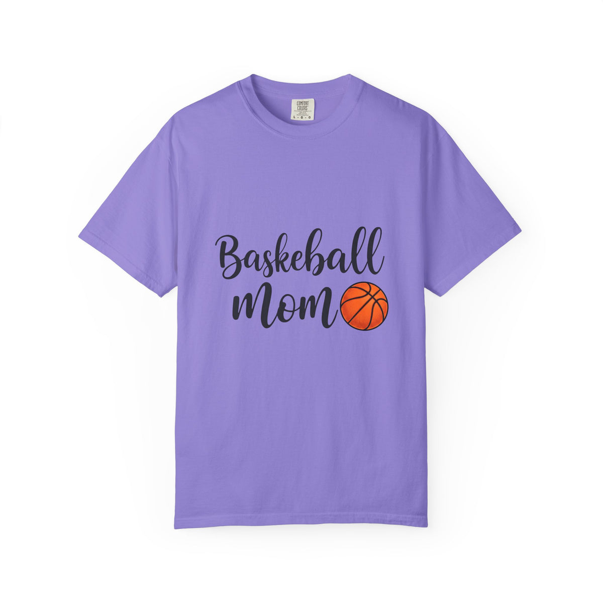 Basketball Graphic T-Shirt Moms Sports Gift Women Script T-Shirt Hoop T-Shirt Mom Fan Calligraphy T-Shirt Athlete Graphic Modern Sports Ball T-Shirt