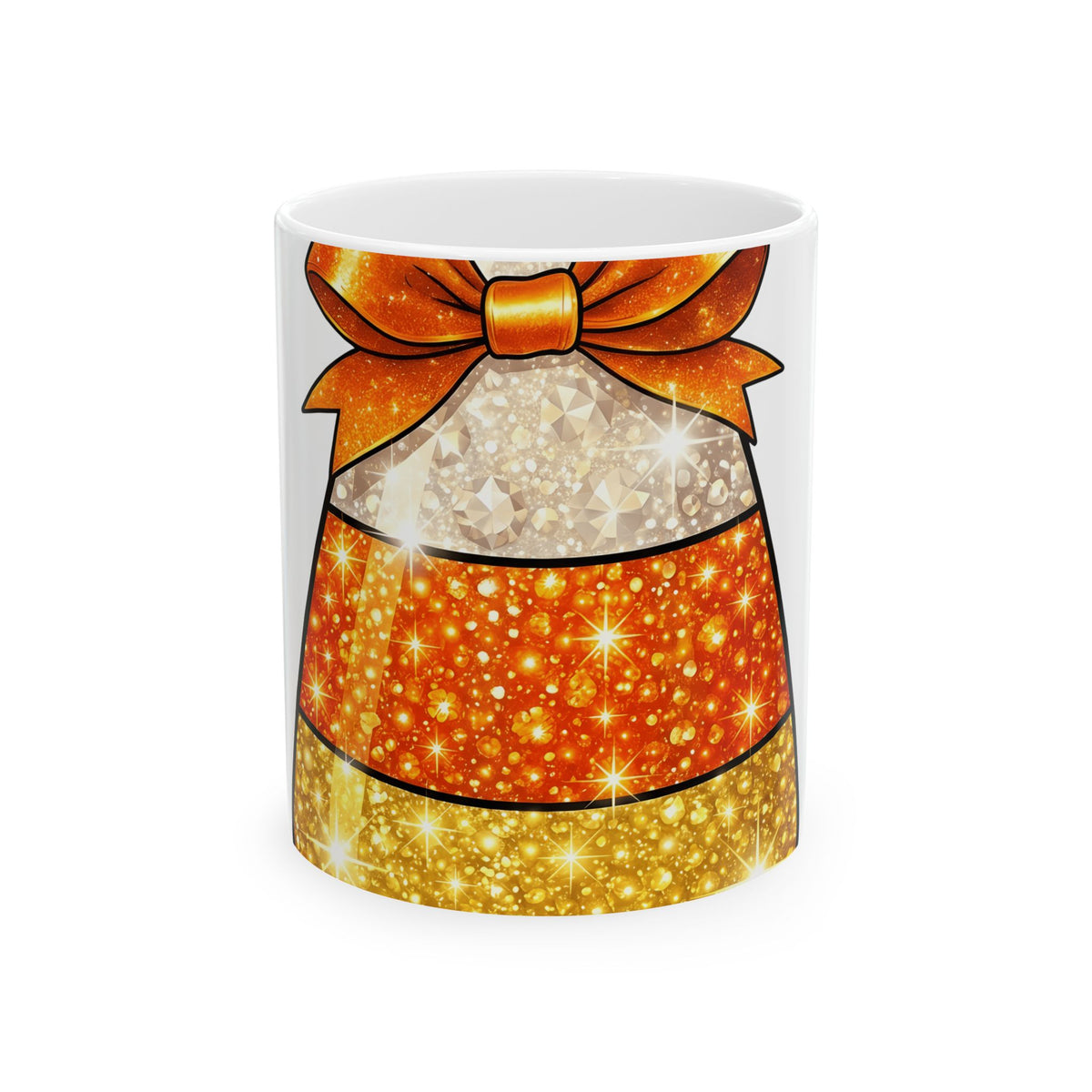 Candy Corn Mug Halloween Candy Gift Women Glitter Mug Triangular Corn Mug Spooky Fan Sparkling Mug Sweets Graphic Kawaii Bow Mug