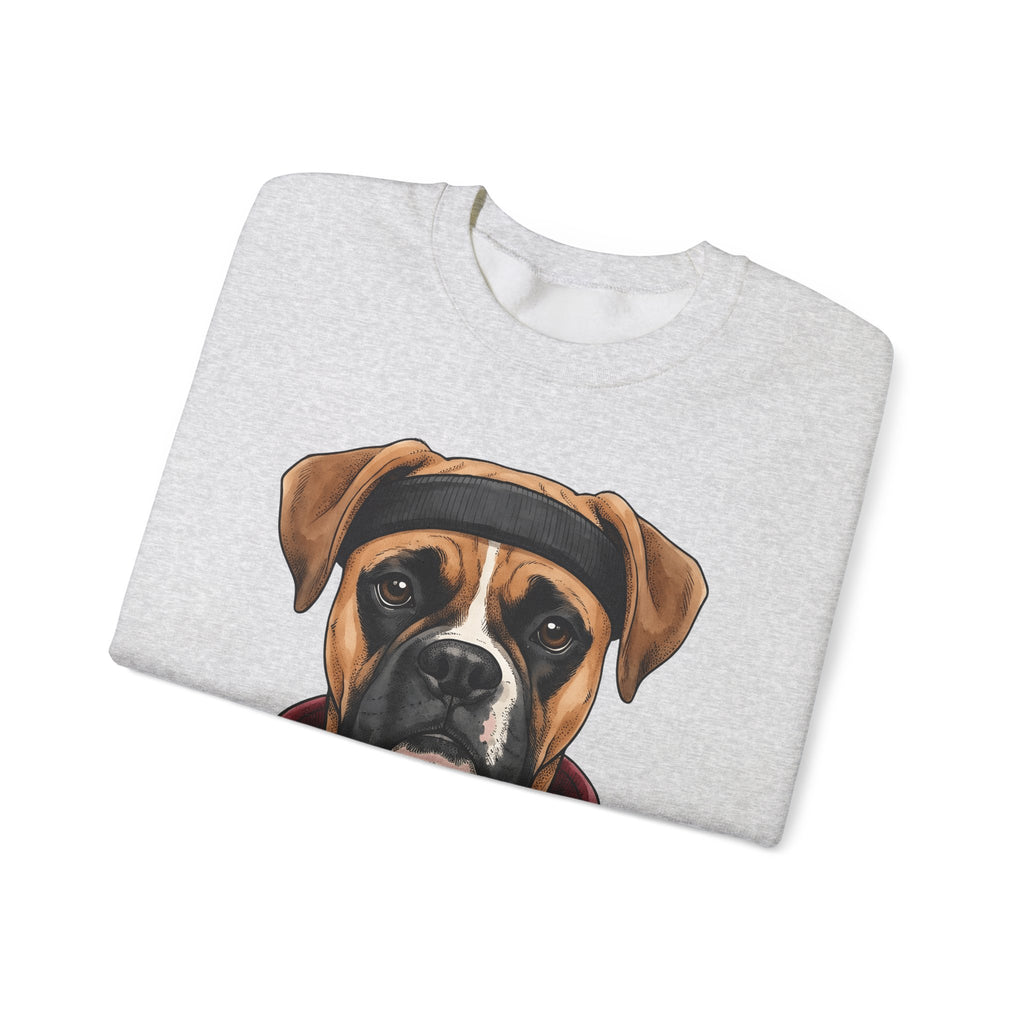 Boxer Puppy Sweatshirt Dog Apparel Gift Women Cartoon Sweatshirt Puppy Sweatshirt Dog Fan Canine Sweatshirt Clothing Graphic Line Art Pullover Sweatshirt