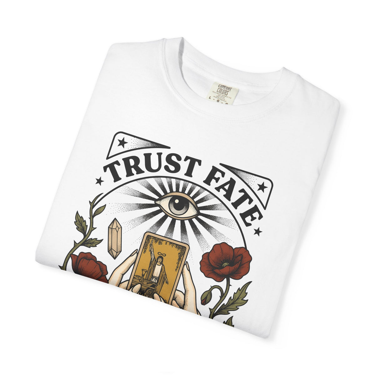 Oracle Card Hands T-Shirt Boho Chic Metaphysical Gift Women Magical T-Shirt Tarot Card T-Shirt Bohemian Fan Mystical Graphic T-Shirt Hand Drawn