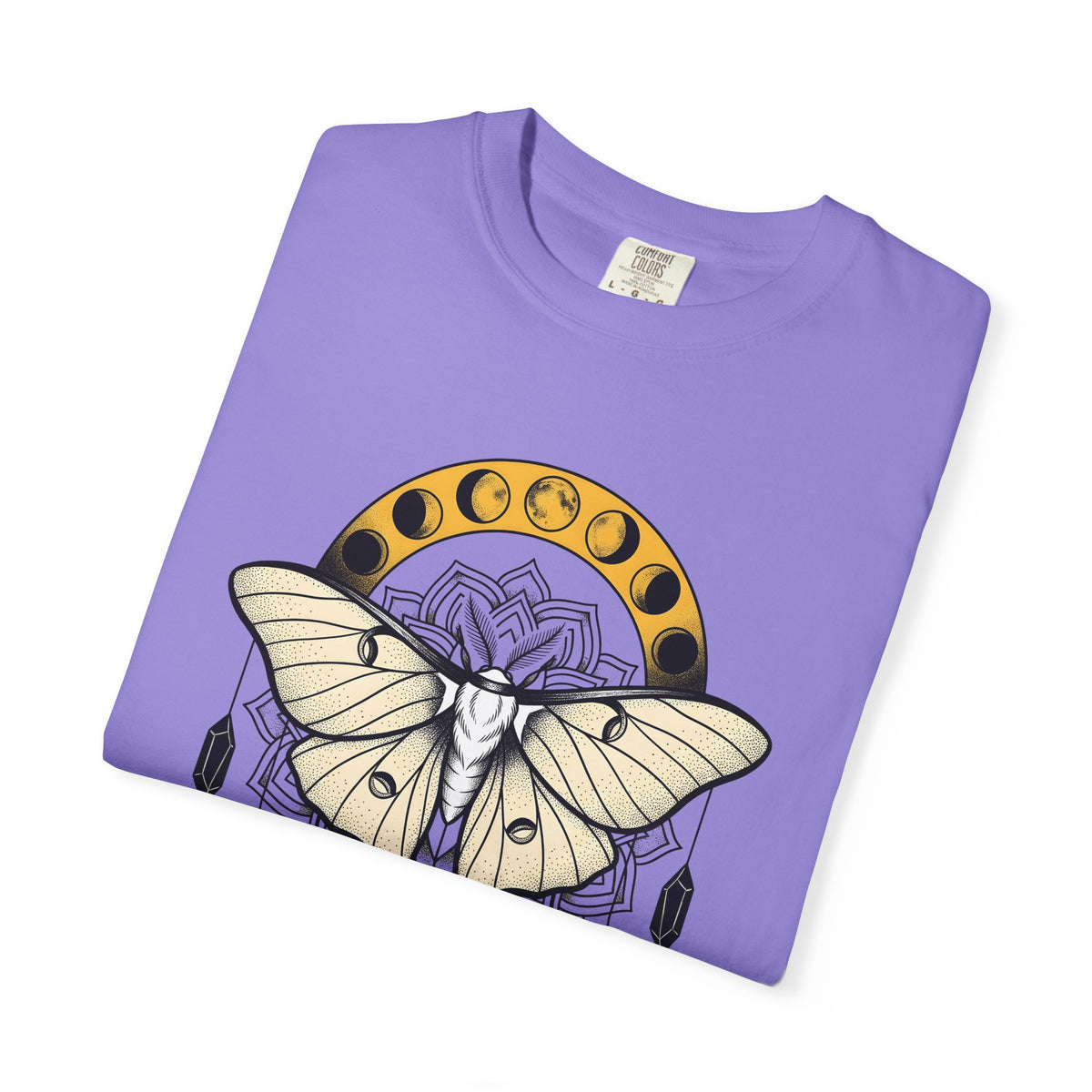 Luna Moth T-Shirt Boho Chic Mystical Gift Women Mandala T-Shirt Moon Moth T-Shirt Hippie Fan Sacred T-Shirt Spiritual Graphic Line Art Moon Phases