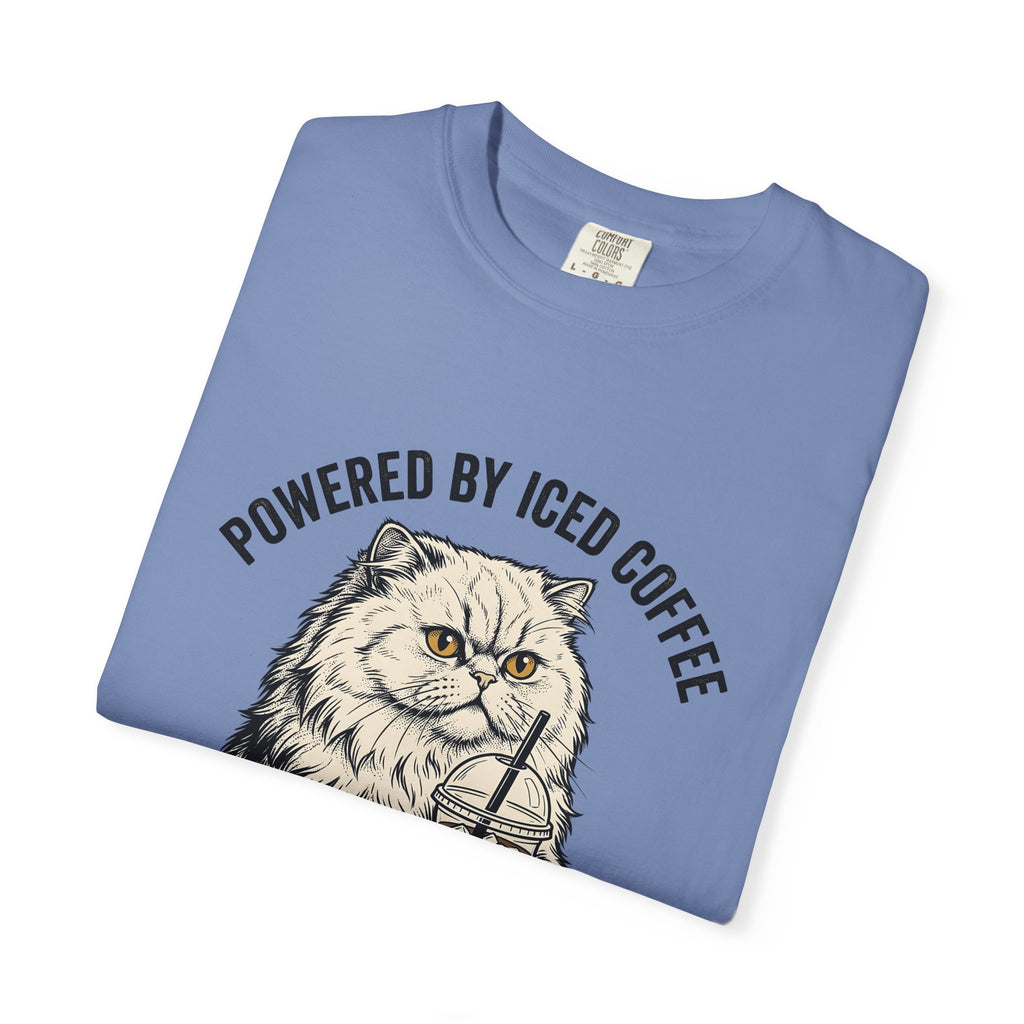Persian Cat Coffee T-Shirt Coffee Animals Gift Women Hand Drawn T-Shirt Persian Cat T-Shirt Coffee Fan Illustrated T-Shirt Pet Graphic Vintage Iced