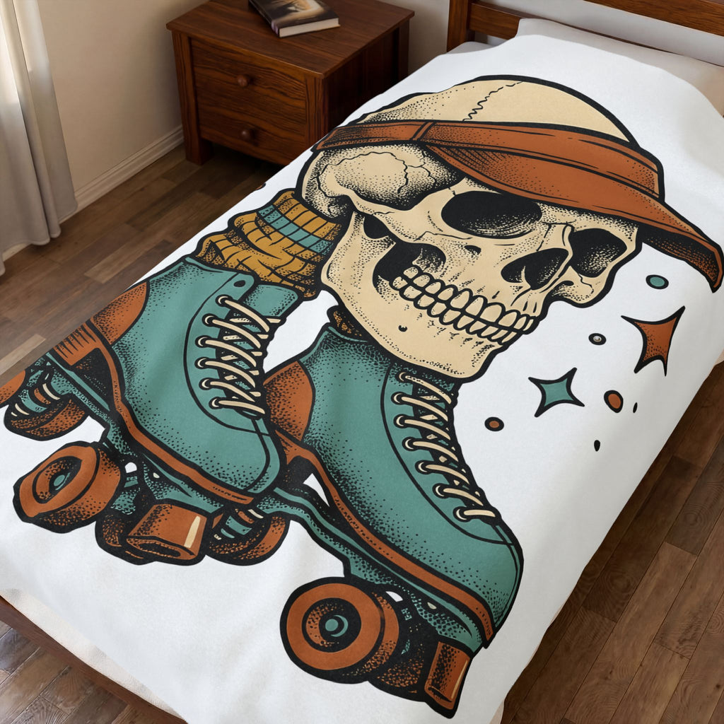 Skull Quad Skates Halloween Wheels Gift Line Roller Skates Horror Fan Wheels Blanket