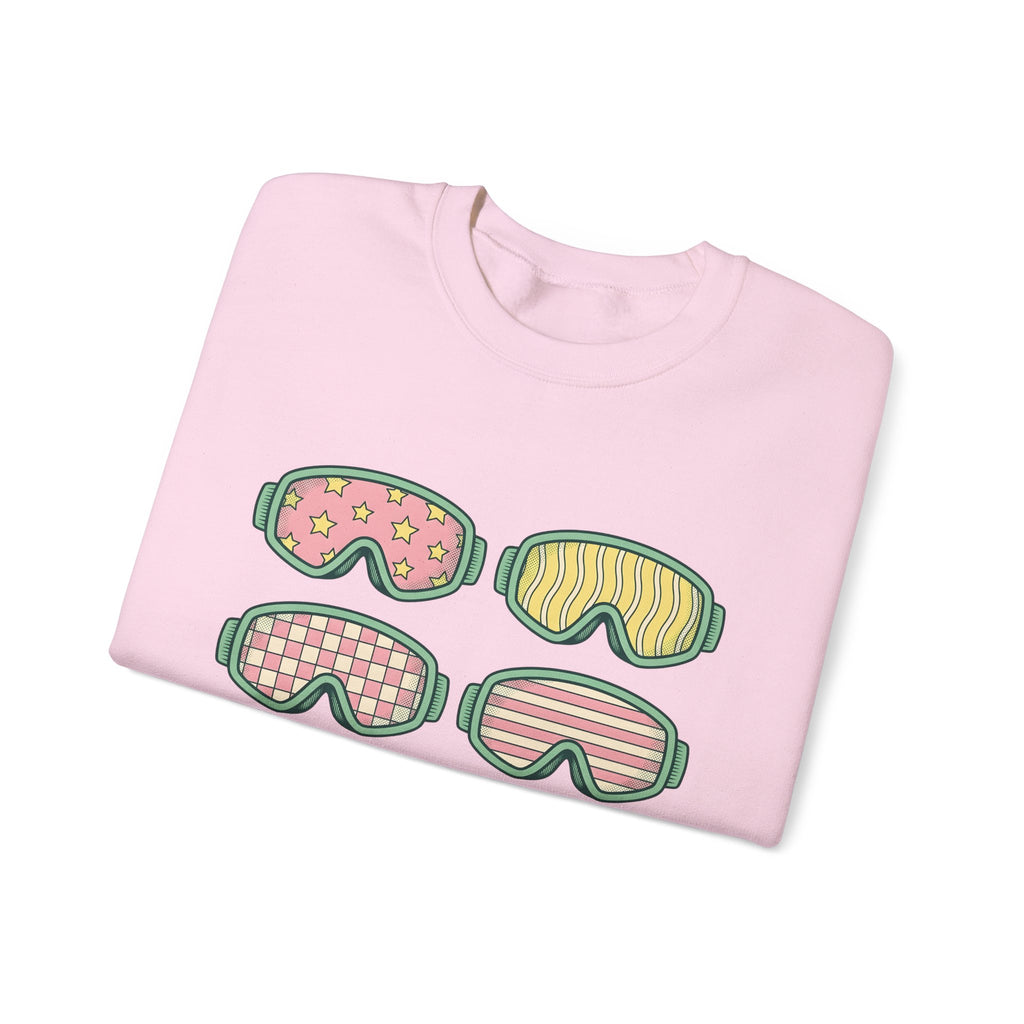 Ski Goggles Sweatshirt Sports Skiing Gift Women Cartoon Sweatshirt Goggles Sweatshirt Athlete Enthusiast Comic Sweatshirt Snowboard Graphic Vintage Stars
