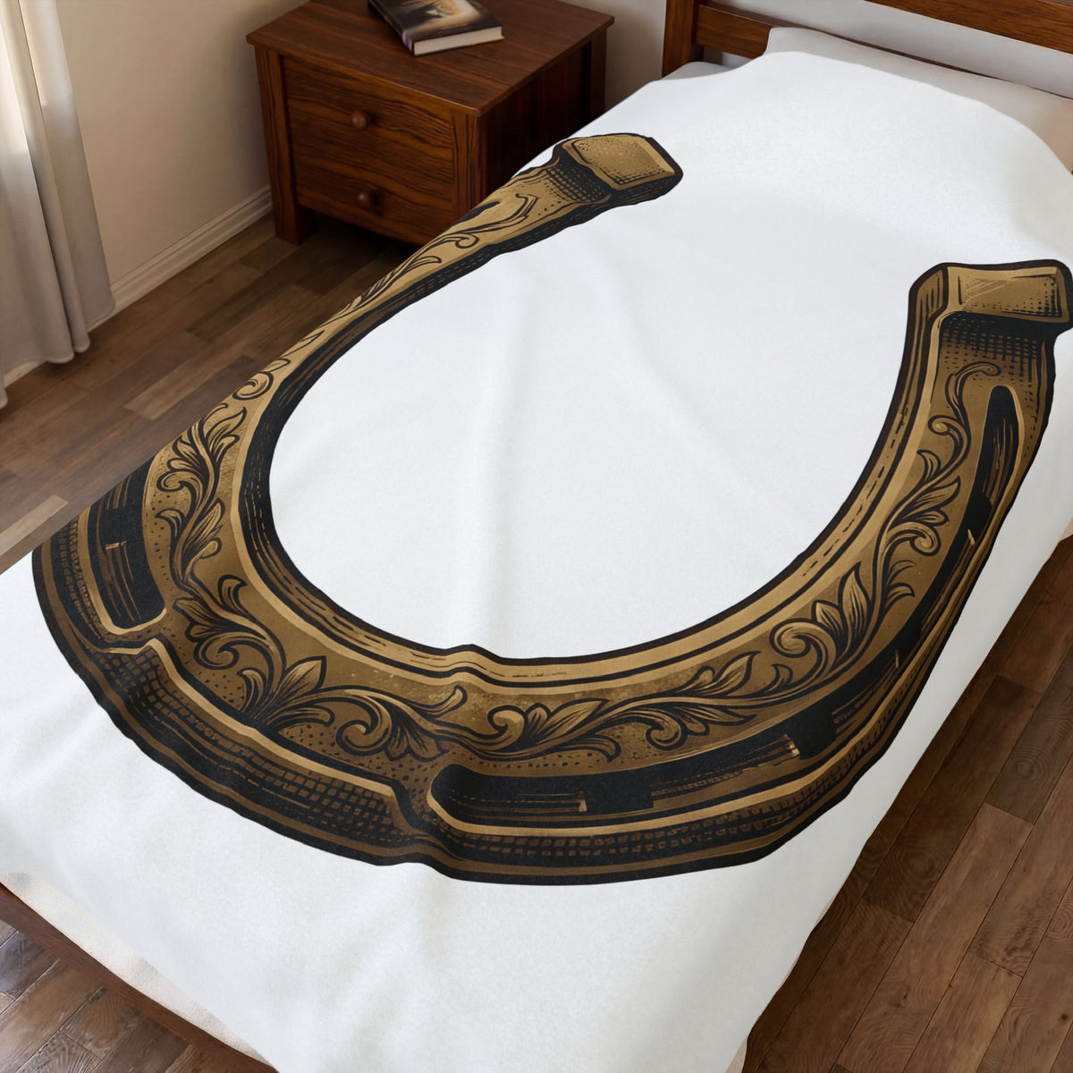 Horseshoe Blanket Cowgirl Farm Gift Women Cowboy Blanket Shoe Blanket Rodeo Fan Western Blanket Ranch Graphic Retro Flower Blanket