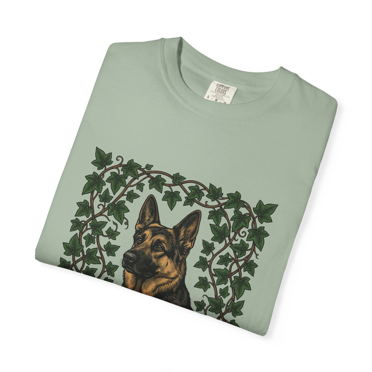 German Shepherd Dog T-Shirt Dog Outdoors Gift Women Realistic T-Shirt Alsatian T-Shirt Dog Fan Shepherd Graphic T-Shirt Retro Vine T-Shirt
