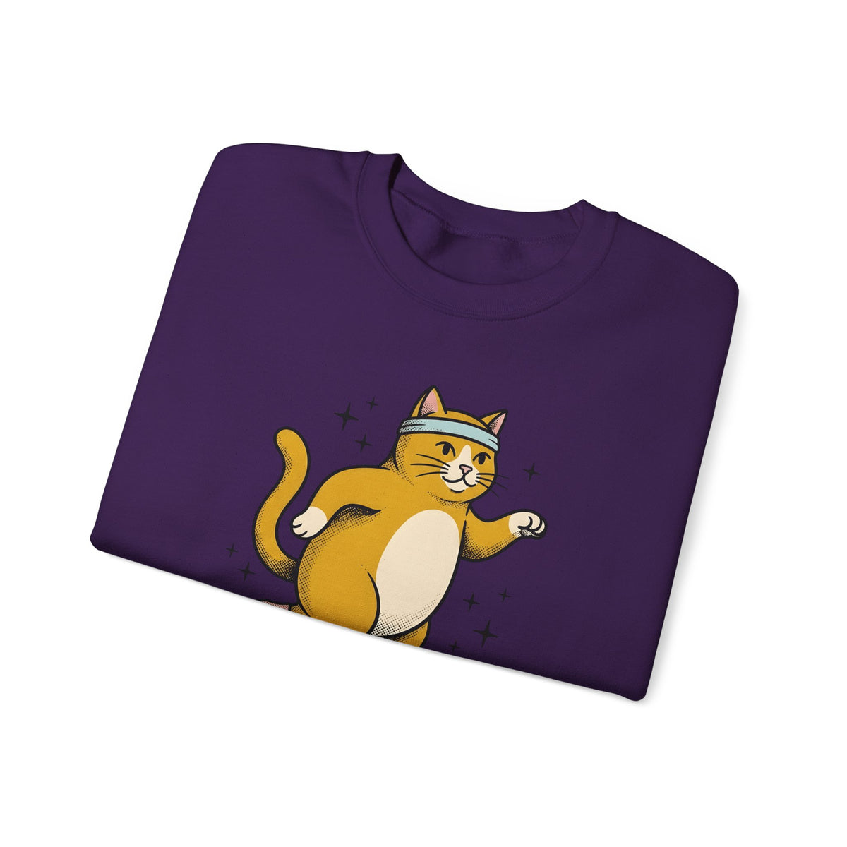 Skating Cat Sweatshirt Funny Feline Gift Women Comic Sweatshirt Cat Sweatshirt Humor Fan Cartoon Sweatshirt Kitty Graphic Vintage Sparkles Sweatshirt