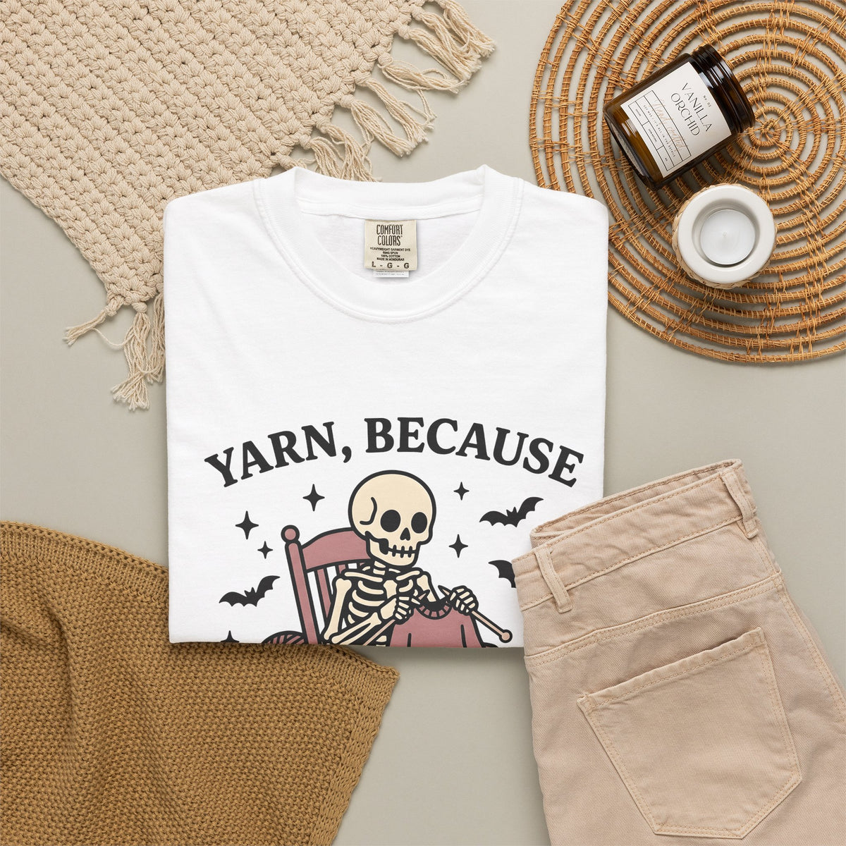 Skull Knitting T-Shirt Halloween Fabric Gift Women Comic T-Shirt Knitting T-Shirt Horror Fan Cartoon T-Shirt Textile Graphic Rustic Bat Wings