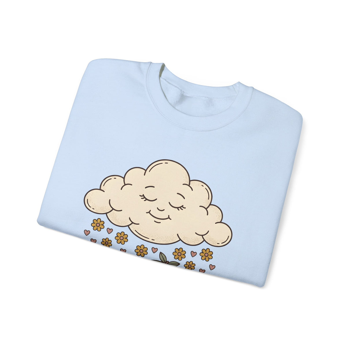 Joyful Cloud Sweatshirt Boho Chic Encouragement Gift Women Cartoon Sweatshirt Cloud Sweatshirt Bohemian Fan Illustrated Graphic Sweatshirt Hand Drawn Bloom