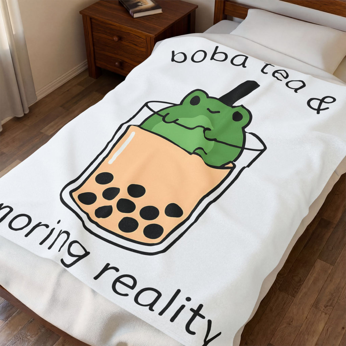 Frog Boba Drink Blanket Drinks Creatures Gift Women Sweet Blanket Boba Blanket Beverage Fan Toad Graphic Sleek Bubble Tea Blanket