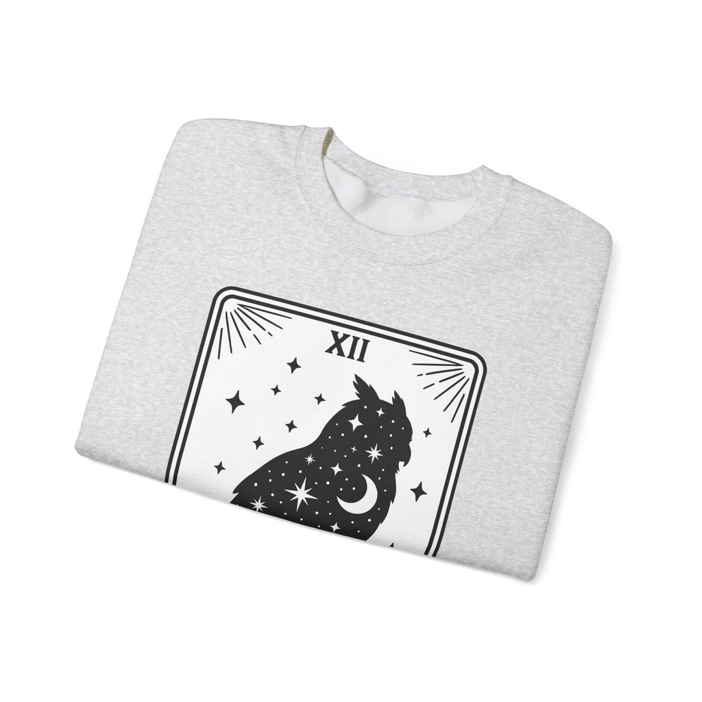 Owl Silhouette Sweatshirt Boho Chic Tarot Gift Women Celestial Sweatshirt Hoot Sweatshirt Bohemian Fan Mystical Sweatshirt Oracle Graphic Vintage Stars Sweatshirt