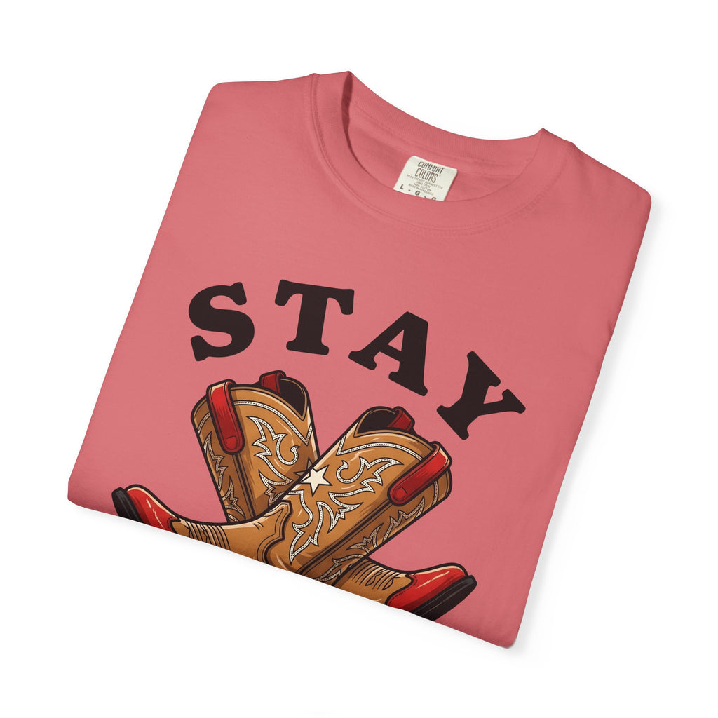 Cowboy Boots T-Shirt 4th Of July Country Gift Women Modern T-Shirt Boot T-Shirt Patriot Fan Western T-Shirt Country Graphic Classic Star T-Shirt