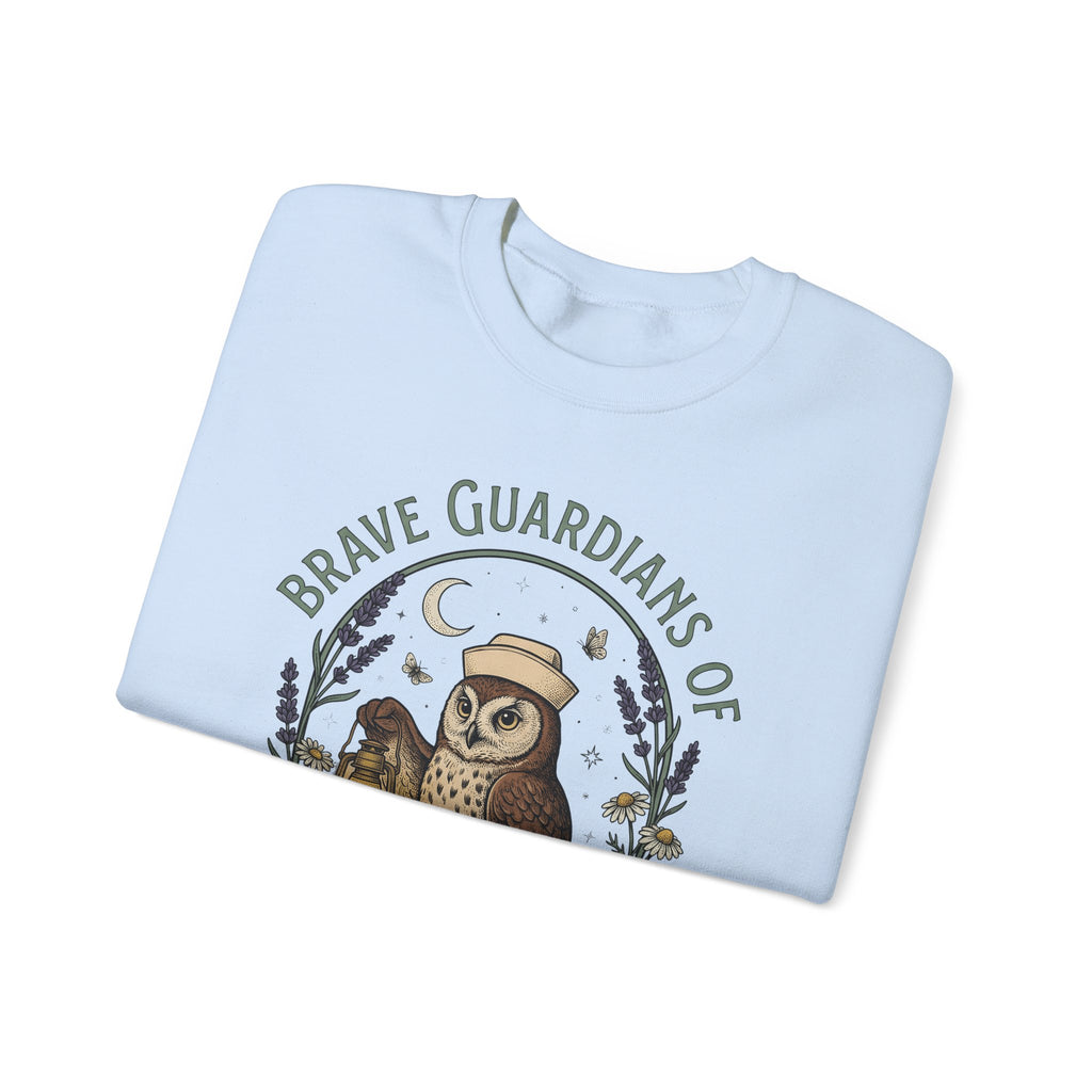 Nursing Owl Sweatshirt Nurses Gratitude Gift Women Retro Sweatshirt Owl Sweatshirt Nurse Enthusiast Vintage Sweatshirt Appreciation Graphic Sketch Torch Sweatshirt