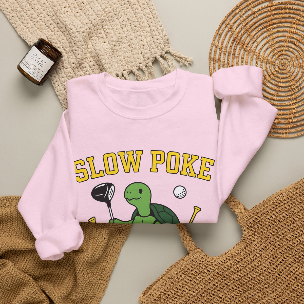 Turtle Golf Sweatshirt Golf Animal Gift Women Cartoon Sweatshirt Golfer Sweatshirt Golfer Fan Toon Sweatshirt Wildlife Graphic Retro Golf Ball Sweatshirt