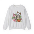 Shih Tzu Puppy Sweatshirt Dog Botanical Gift Women Cute Sweatshirt Puppy Sweatshirt Dog Fan Pup Sweatshirt Floral Graphic Sketch Sakura Flowers Sweatshirt