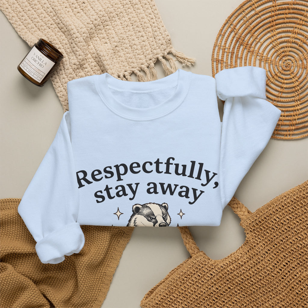 Badger Bow Accessory Sweatshirt Funny Fauna Gift Women Cartoon Sweatshirt Hair Bow Sweatshirt Humor Fan Comic Sweatshirt Wildlife Graphic Old School Glimmers