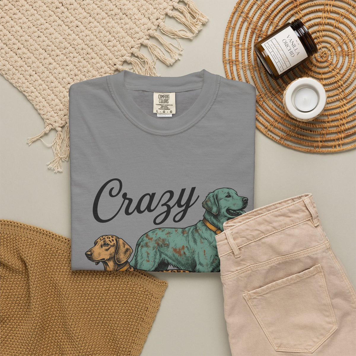Dog Duo T-Shirt Dog Mom Pets Gift Women Vintage T-Shirt Canine T-Shirt Dog Mom Fan Retro T-Shirt Animal Graphic Hand Drawn Leopard Print T-Shirt