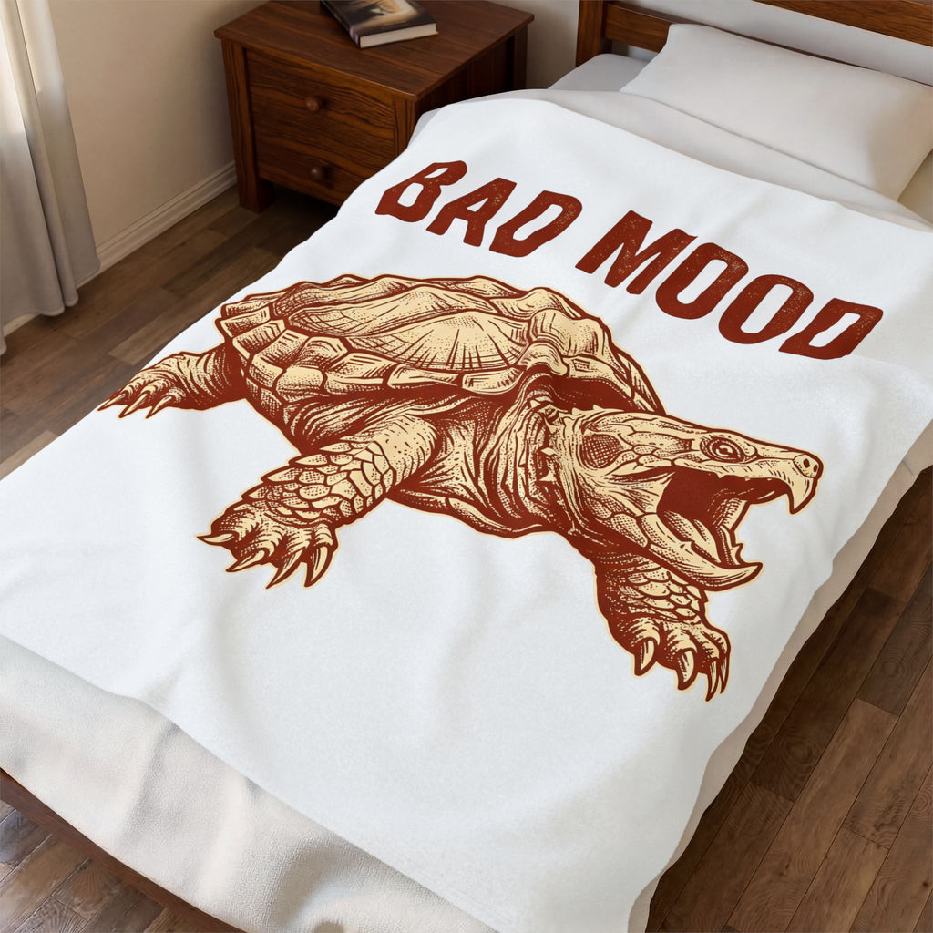 Snapping Turtle Funny Fauna Gift Rustic Alligator Humor Fan Vintage Wildlife Line Gaping Blanket