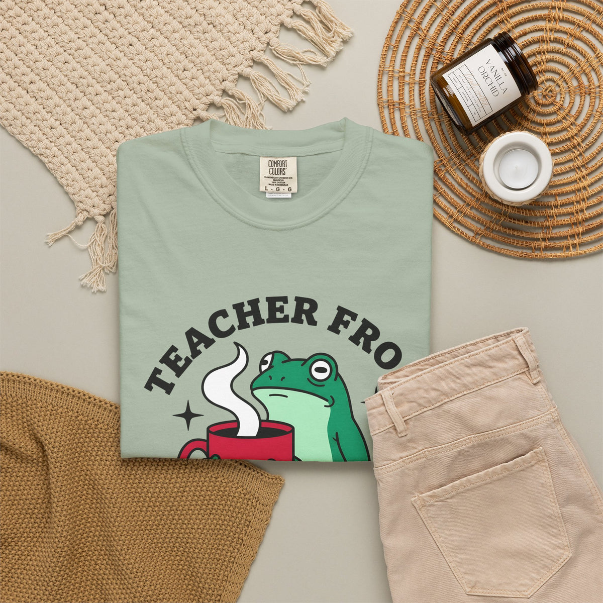Frog Coffee Cup T-Shirt Teachers Latte Gift Women Kawaii T-Shirt Coffee T-Shirt T-Shirt Educator Enthusiast Coffee T-Shirt Cappuccino Graphic Classic