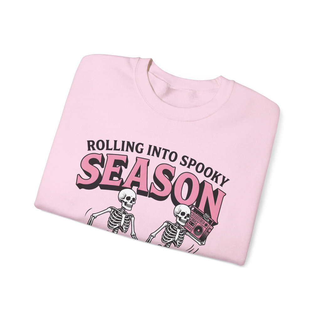 Skull Roller Skate Sweatshirt Halloween Celebration Gift Women Vintage Sweatshirt Roller Skating Sweatshirt Spooky Fan Retro Sweatshirt
