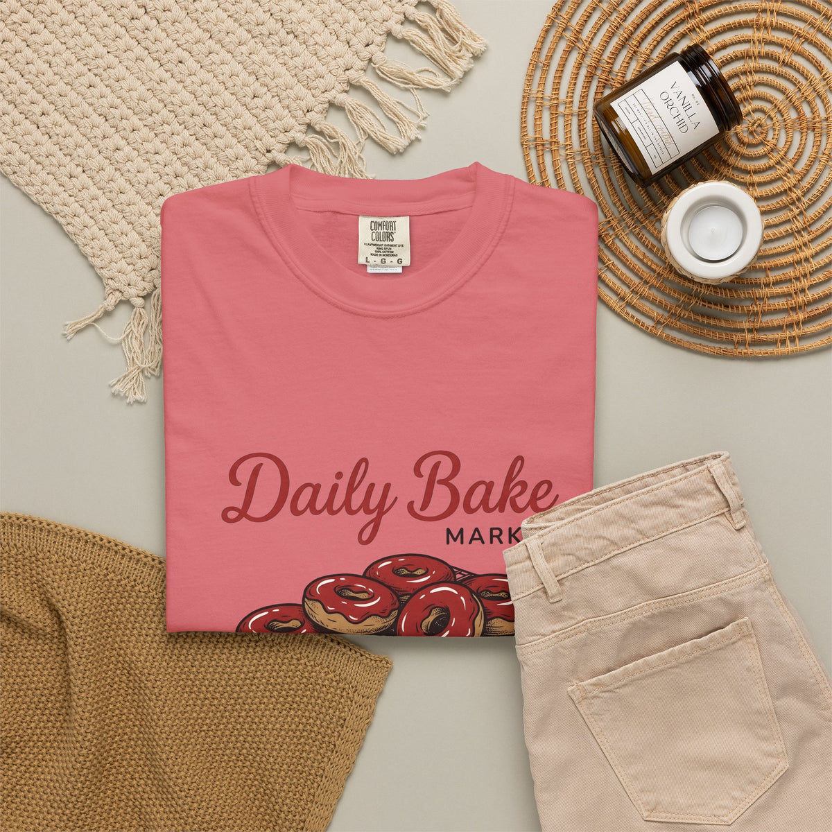Doughnut Pile Desserts Pastry Gift Retro Donut Sweets Fan Vintage Bakery Sketch Wire Rack T-Shirt