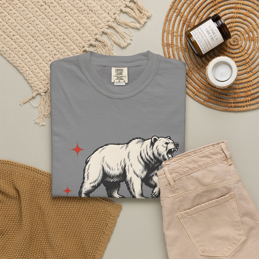 Grizzly Bear T-Shirt Bear Animal Gift Women Vintage T-Shirt Ursa T-Shirt Bear Fan Grizzly Graphic Retro Star T-Shirt