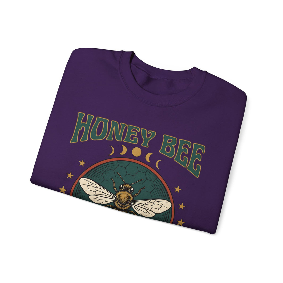 Honey Bee Sweatshirt Boho Chic Nature Gift Women Vintage Sweatshirt Bee Sweatshirt Bohemian Fan Distressed Graphic Illustration Retro Stars Sweatshirt