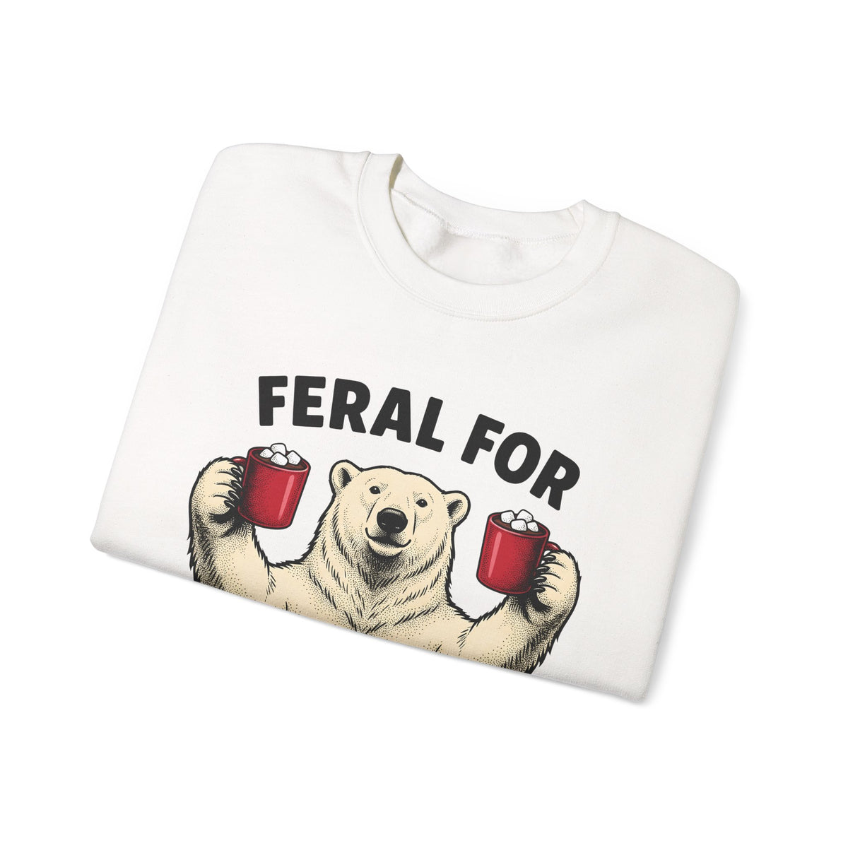 White Bear Holiday Frost Gift Rustic Polar Bear Christmas Fan Winter Cartoon Tea Mug Sweatshirt