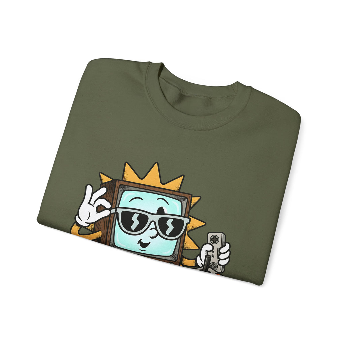 Vintage Tv Figure Sweatshirt Cute Console Gift Women Comic Sweatshirt Retro Tv Character Sweatshirt Adorable Fan Cartoon Sweatshirt Controller Graphic Classic