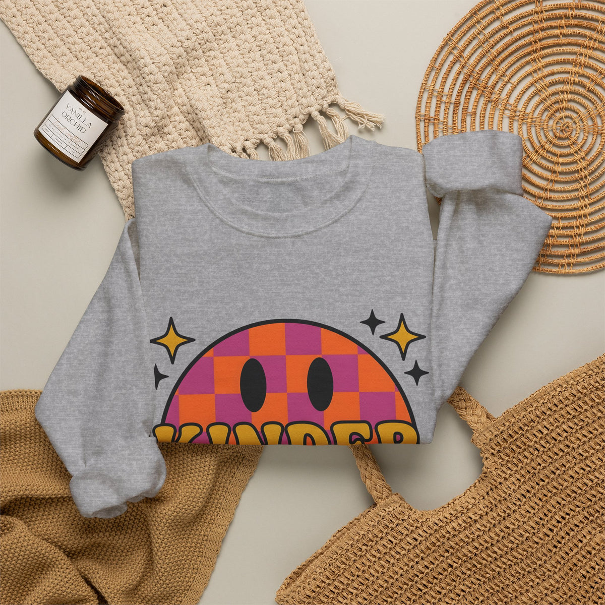 Grin Icon Teachers Inspiration Gift Nostalgic Smiley Educator Enthusiast Vintage Motivational Sweatshirt