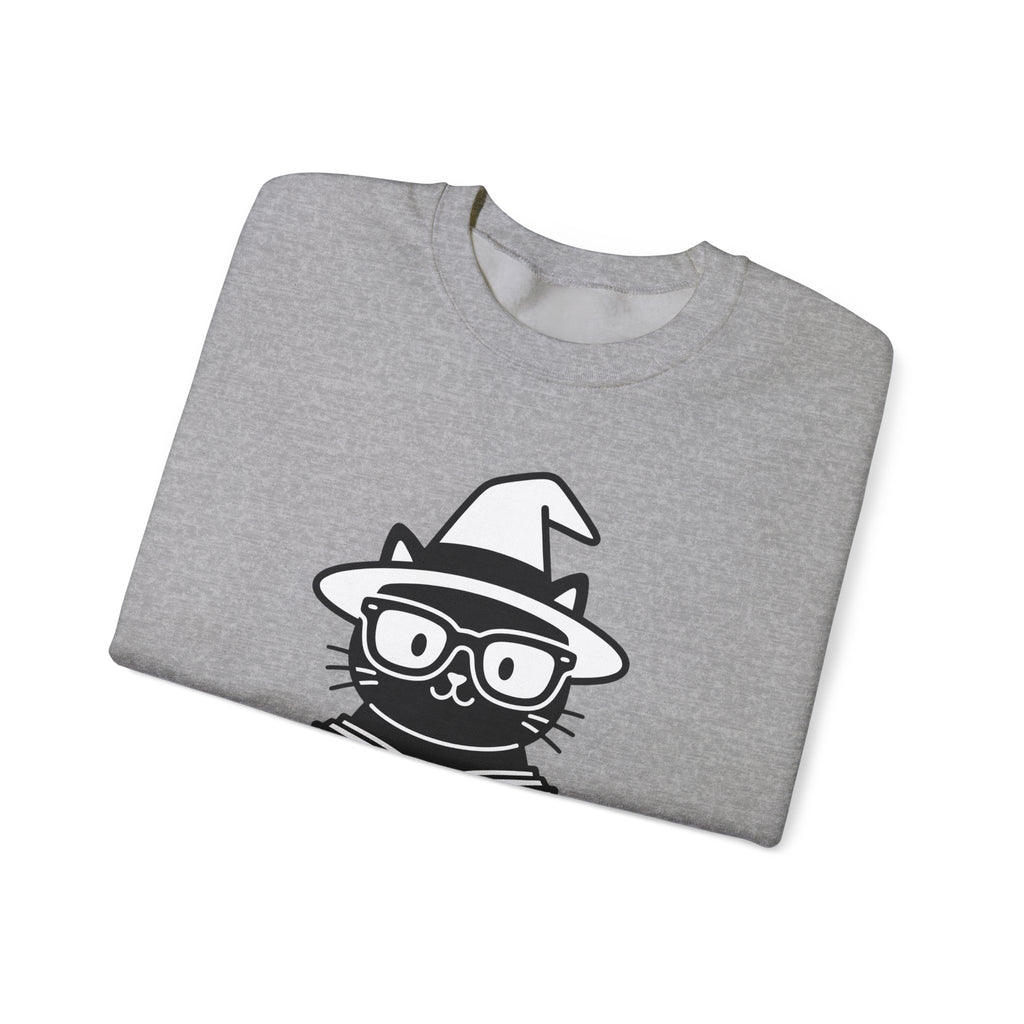Dark Cat Witch Sweatshirt Halloween Literature Gift Women Animated Sweatshirt Black Cat Witch Sweatshirt Horror Fan Cartoon Sweatshirt Book Graphic Clean