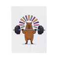 Capybara Gym Training Blanket Sports Pets Gift Women Hand Drawn Blanket Rodent Blanket Athlete Enthusiast Illustrated Pet Graphic Classic Rainbow