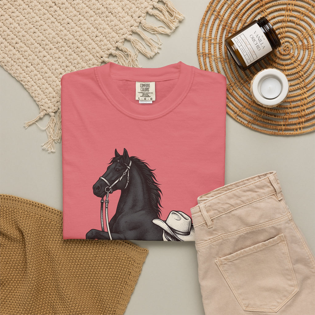 Ranch Horse T-Shirt Cowgirl Cowboy Gift Women Old School T-Shirt Ranch Horse T-Shirt Rodeo Fan Vintage T-Shirt Cowboy Graphic Line Art Power Bolt