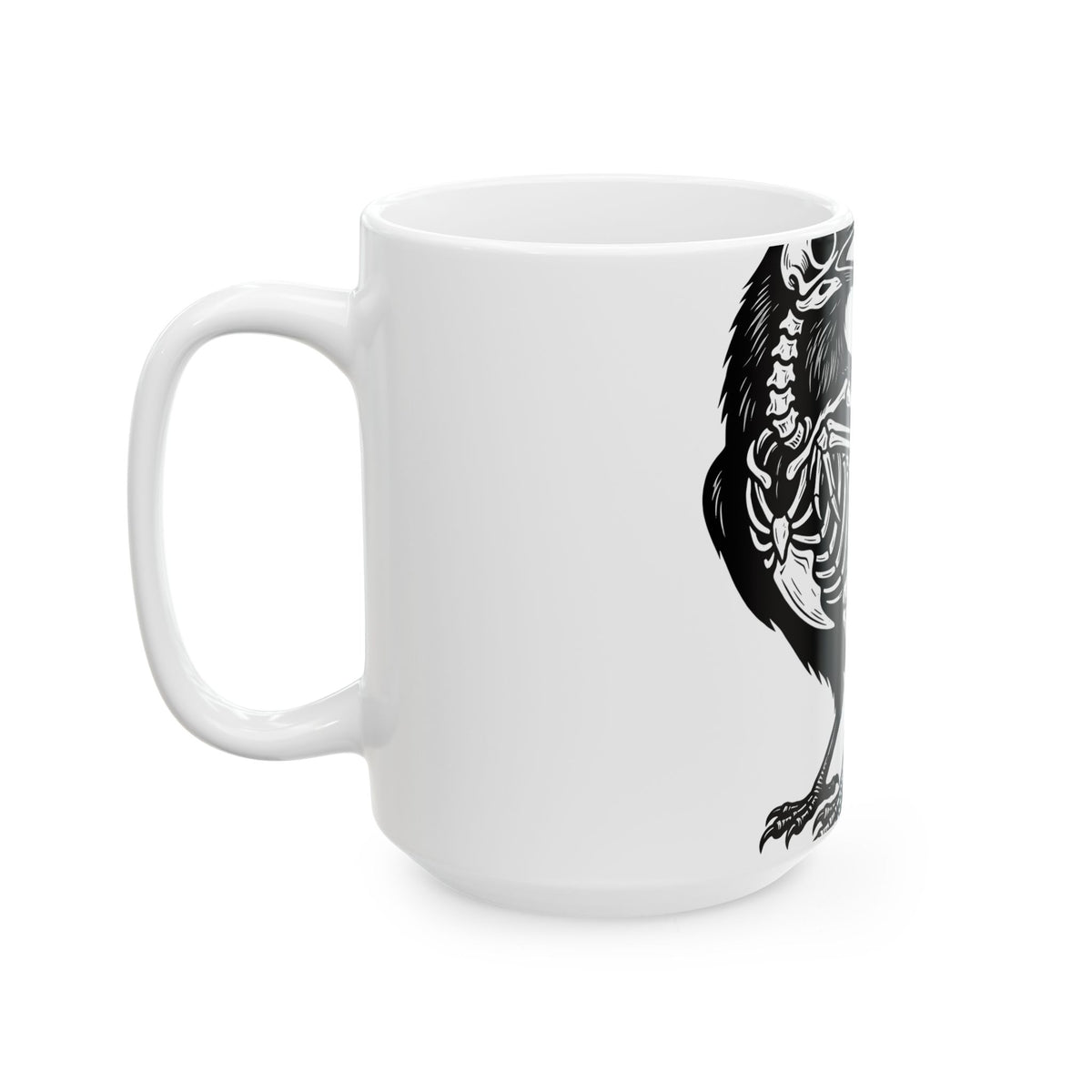 Crow Bones Mug Halloween Fright Gift Women Dark Mug Raven Mug Horror Fan Gothic Mug Scary Graphic Retro Head
