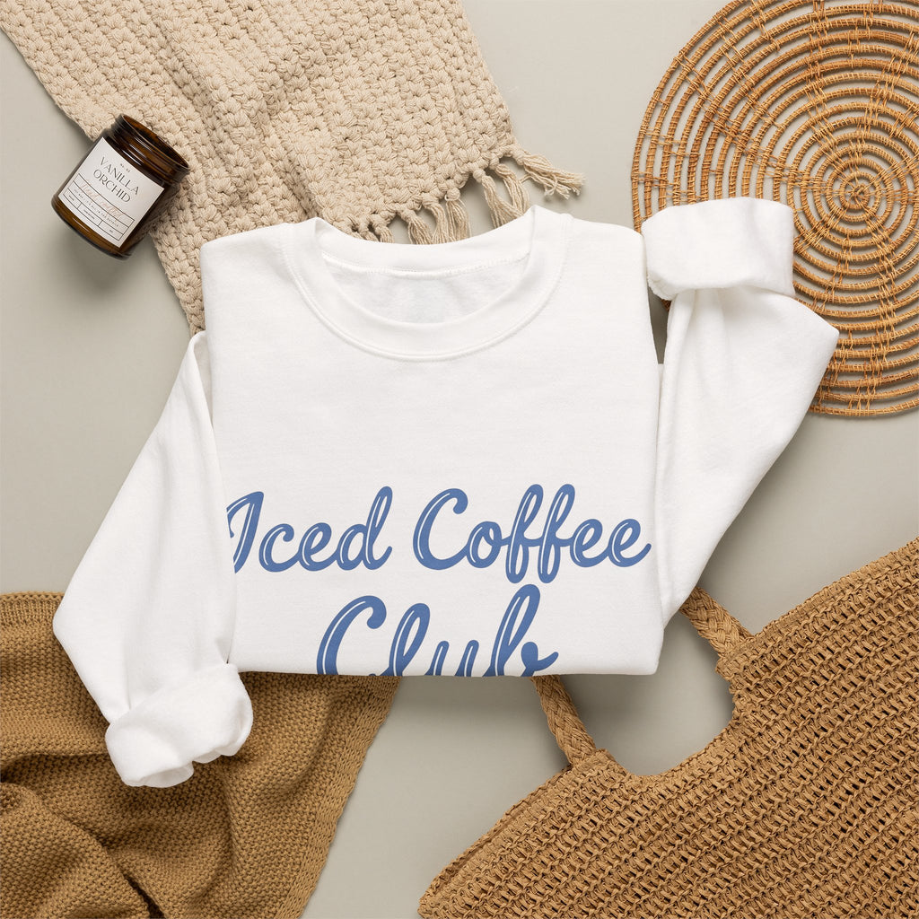 Iced Latte Glass Sweatshirt Coffee Cuisine Gift Women Fun Sweatshirt Glassware Sweatshirt Coffee Fan Java Graphic Illustration Clean Fingers Sweatshirt