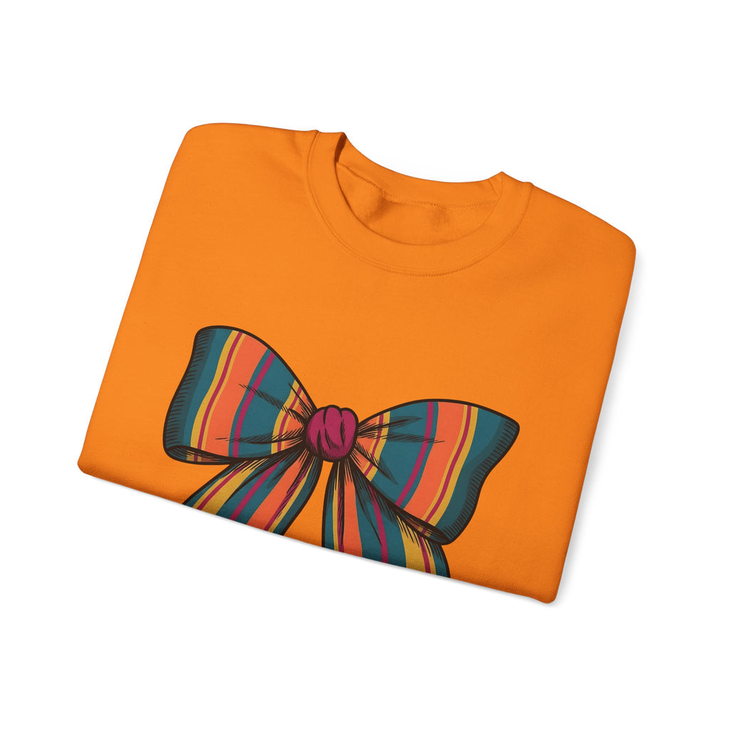Striped Hair Bow Sweatshirt Moms Apparel Gift Women Simple Graphic Sweatshirt Hair Bow Sweatshirt Mom Fan Minimalist Sweatshirt Clothing Graphic Classic Fringe