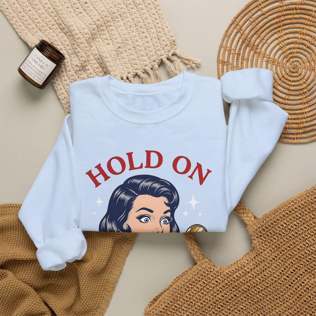 Vintage Woman Mirror Funny Humor Gift Retro Antique Lady Comedy Fan Vintage Pop Sweatshirt