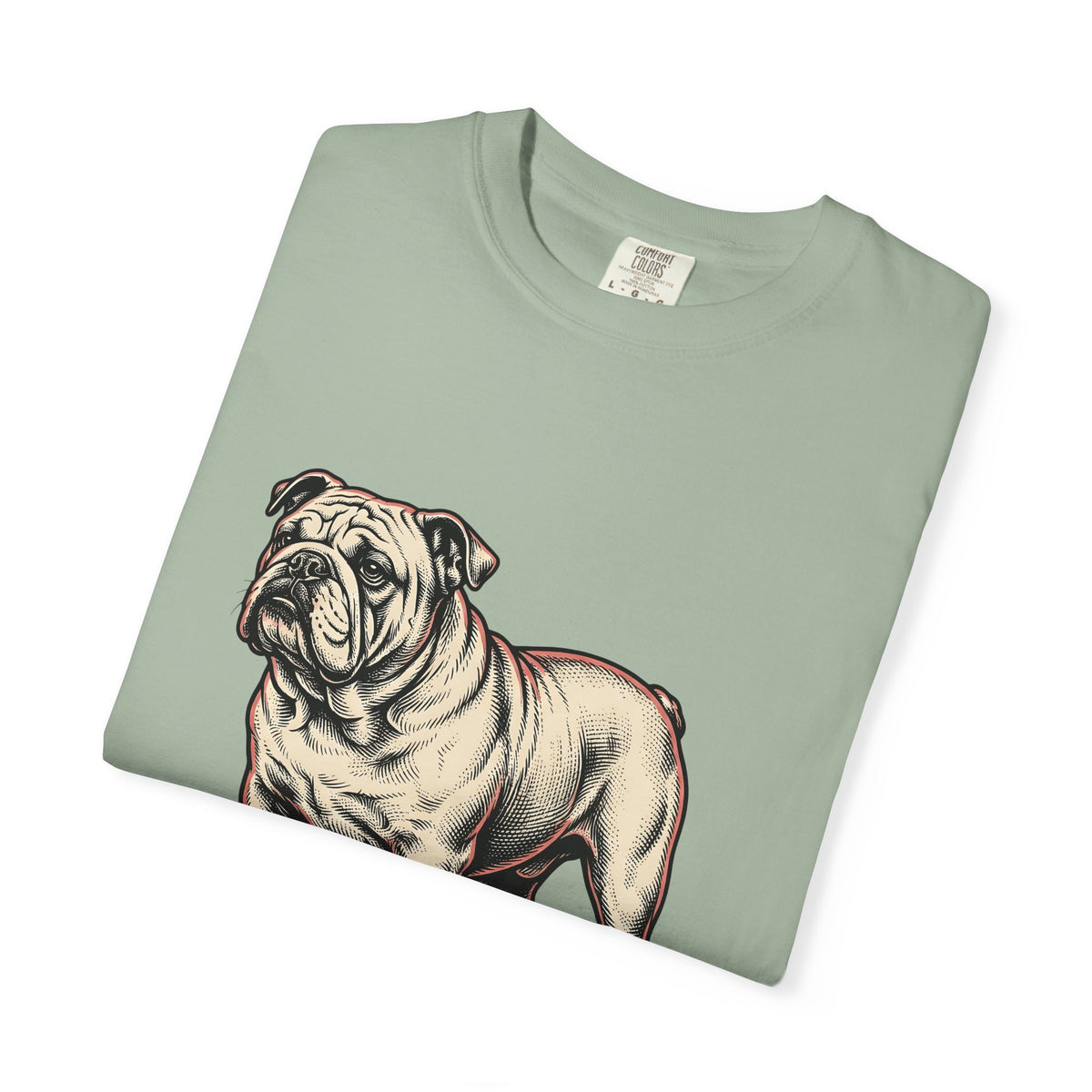 Bulldog Dog T-Shirt Dog Pets Gift Women Vintage T-Shirt Bulldog T-Shirt Dog Fan Bulldog T-Shirt Animal Graphic Hand Drawn Grass T-Shirt