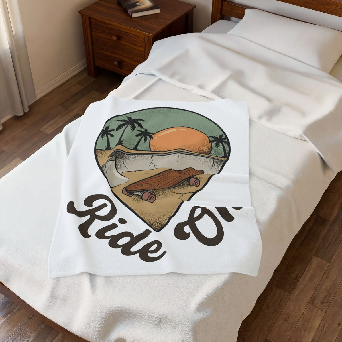Longboard Design Blanket Skateboarding Seaside Gift Women Classic Blanket Longboarding Blanket Skater Enthusiast Retro Blanket Coastal Graphic Old