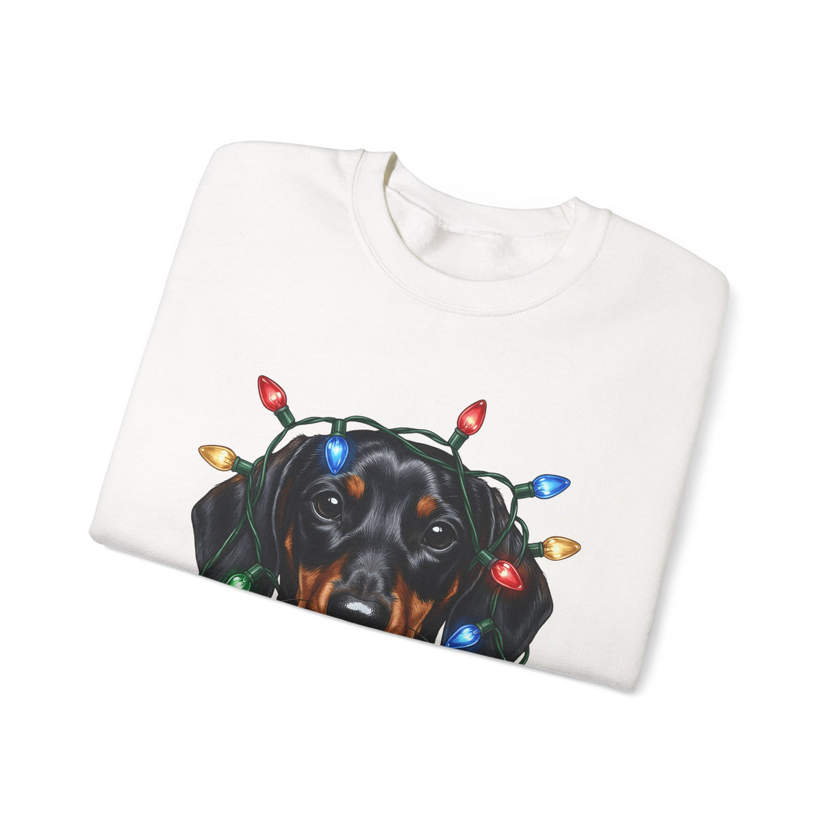 Dachshund Dog Sweatshirt Dog Holiday Gift Women Realistic Sweatshirt Wiener Dog Sweatshirt Dog Fan Photorealistic Sweatshirt Christmas Graphic Hand Drawn